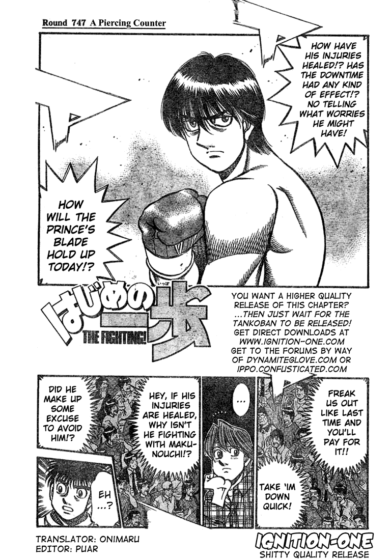 Hajime no Ippo Chapter 747 — page 1