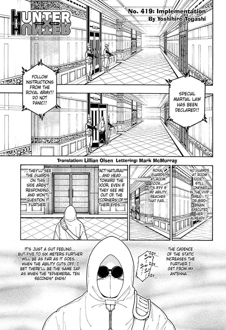 Hunter x Hunter Chapter 419 — page 1