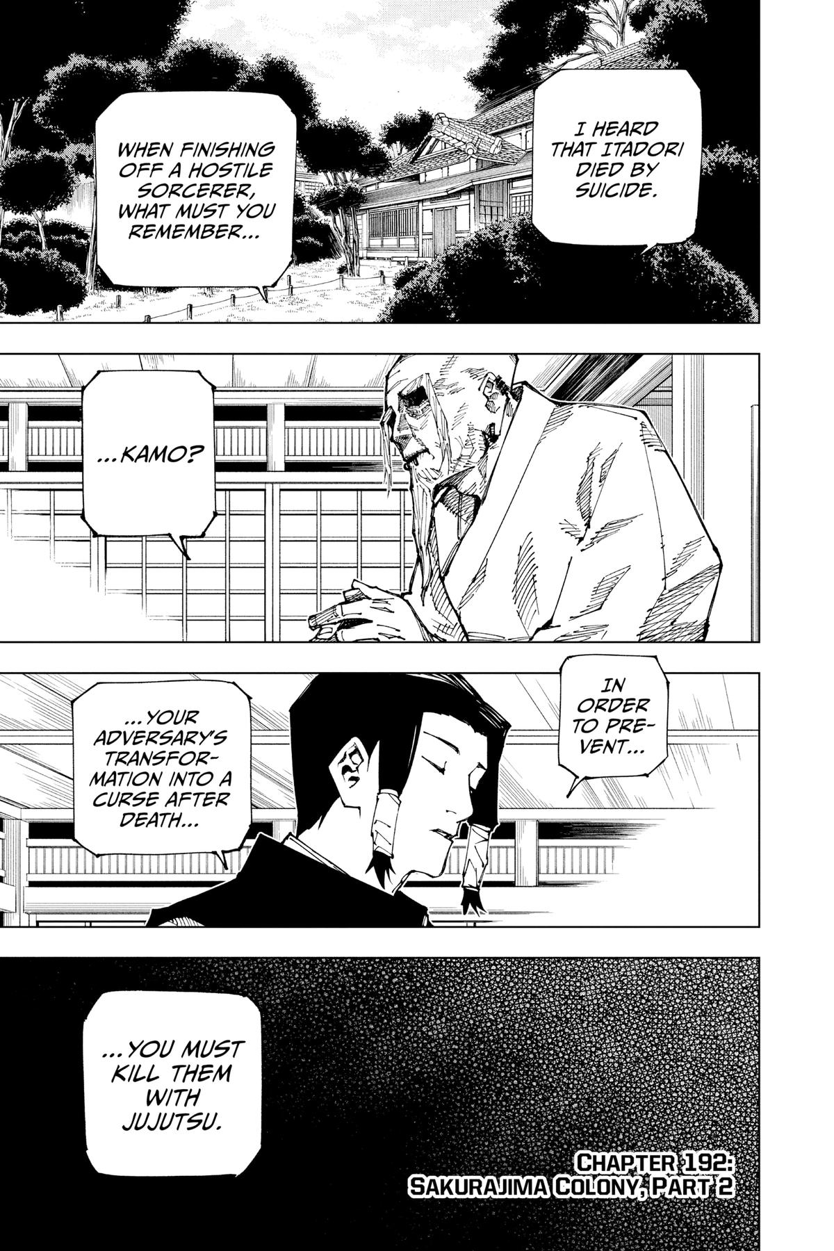 Jujutsu Kaisen Chapter 192 — page 1