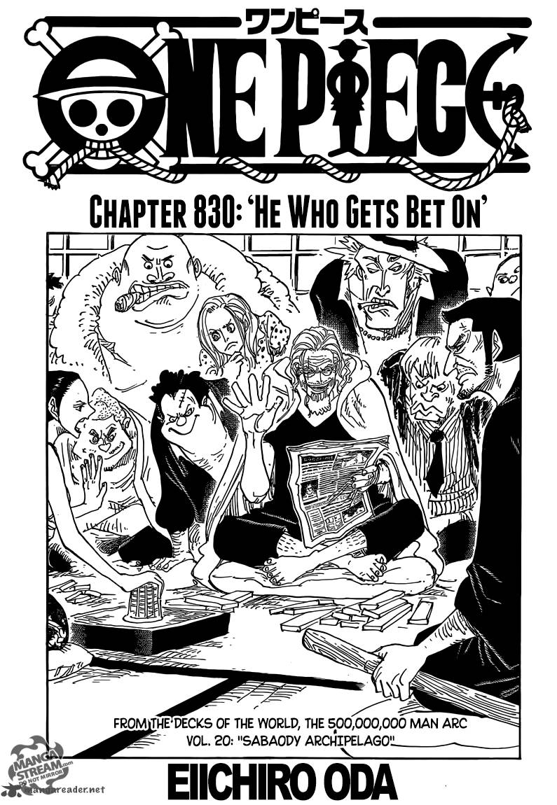 One Piece Chapter 830 — page 1