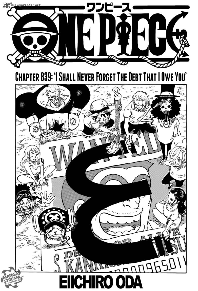 One Piece Chapter 839 — page 1