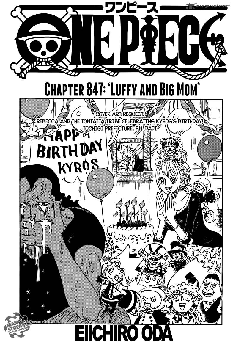 One Piece Chapter 847 — page 1