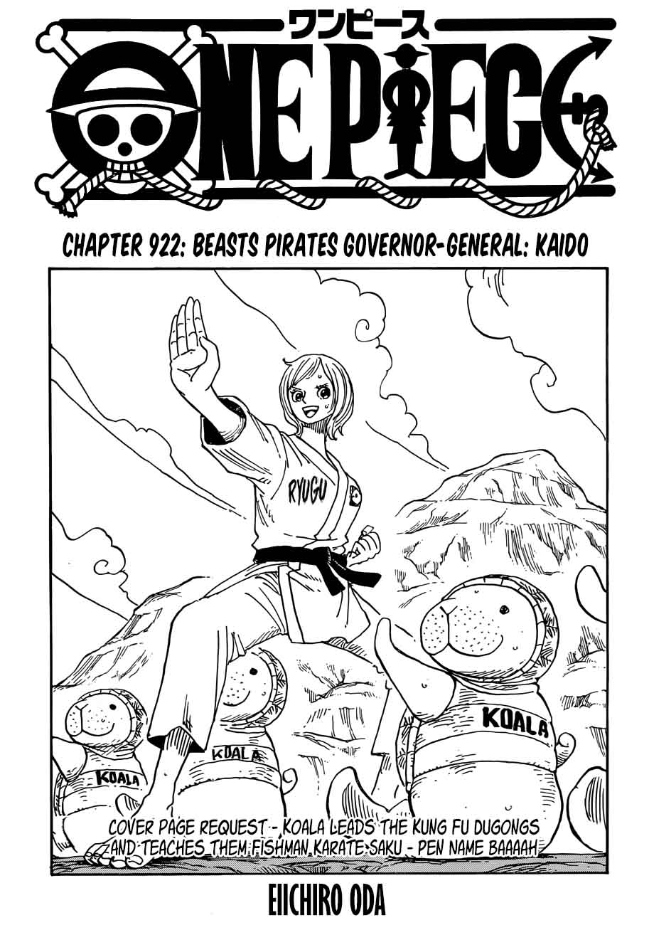 One Piece Chapter 922 — page 1